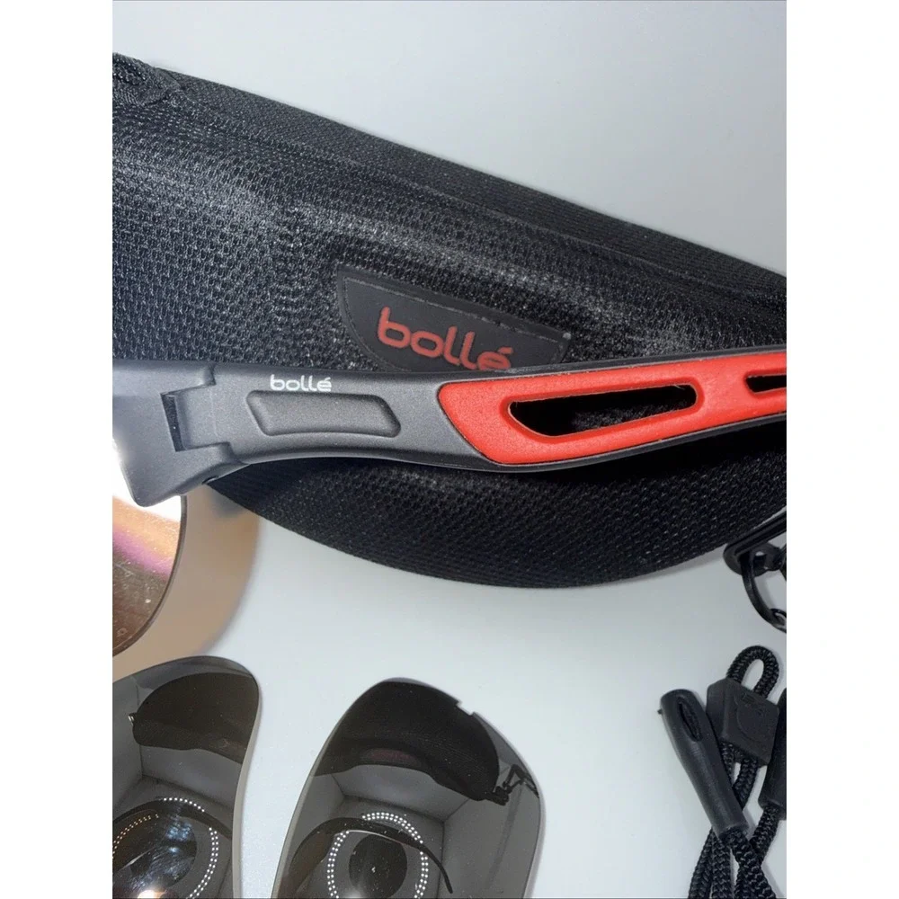 Bolle Bolt 2.0 Sport754 Photochromic Genuine OOS Black/Red Sunglasses,Case&Strap